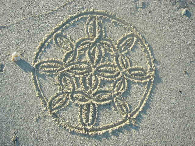 dessin sur sable